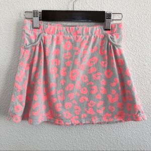 Faded Glory Leopard Gray & Corral Skirt Sz 8